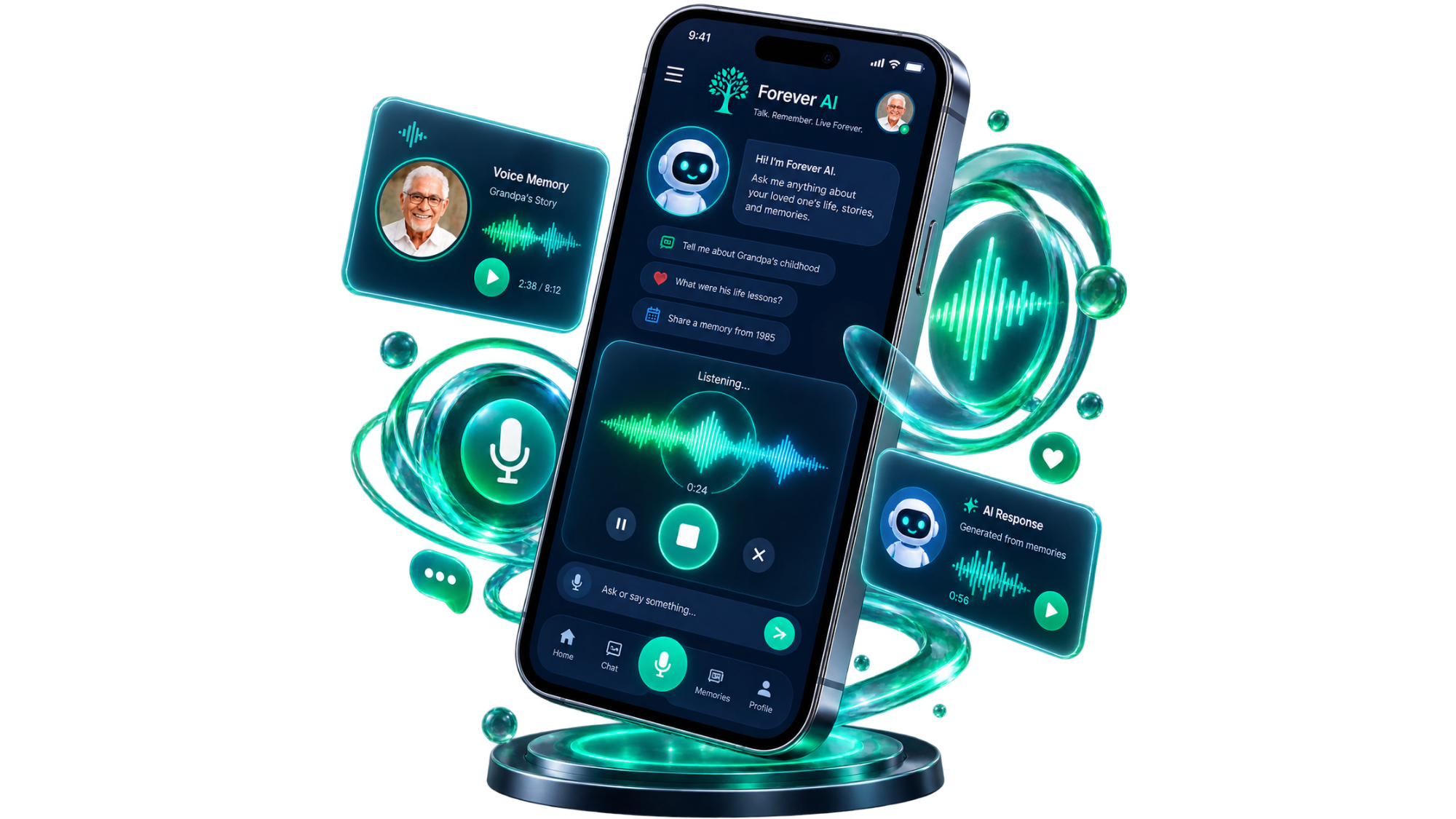 Forever AI Mobile App Interface
